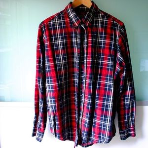 Chaps - Men's Medium Long Sleeve Shirt with Button Down Collar